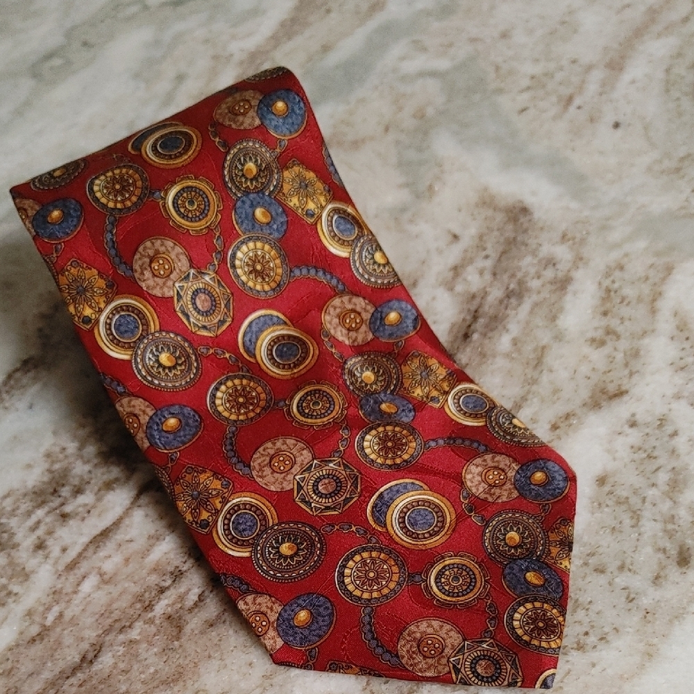 Kieselstein-Cord Burgundy Teal Brown. and Gold Tie